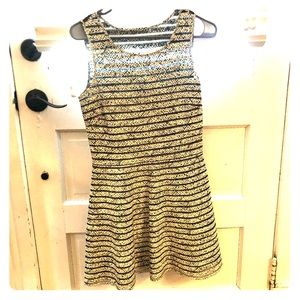 Parker Mesh Insert Black and White Dress Small